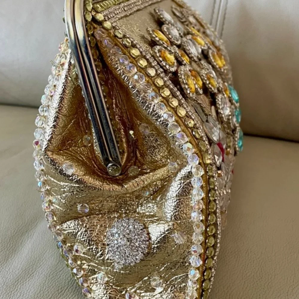 Upcycled, Handcrafted, Large Vintage Evening Bag - Picture 5 of 7